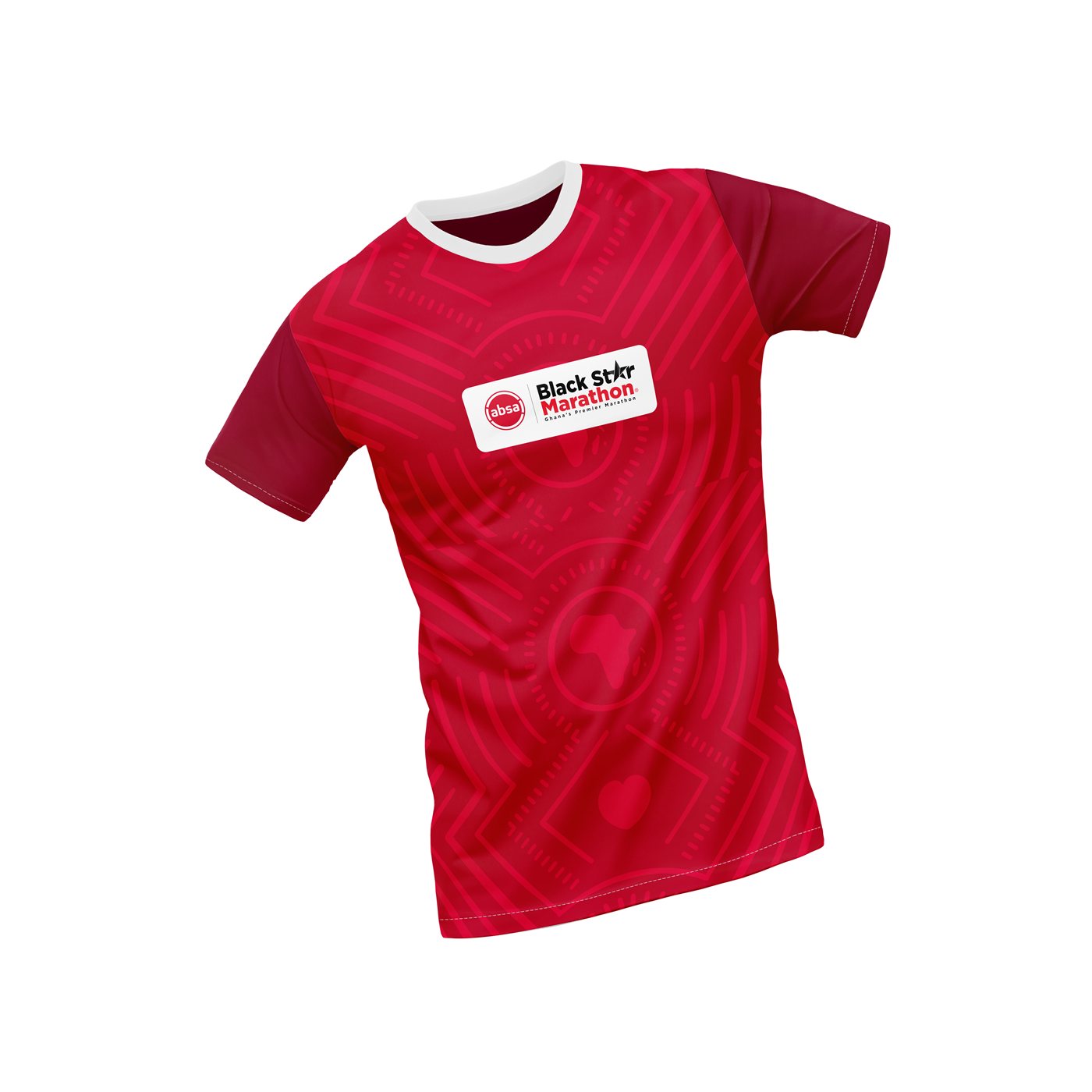 Absa Black Star Marathon T-shirt mockup.