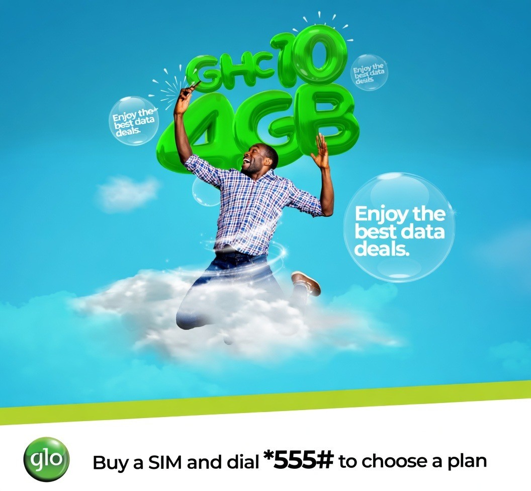 Glo 'GH¢10 for 4GB' data-deal artwork.