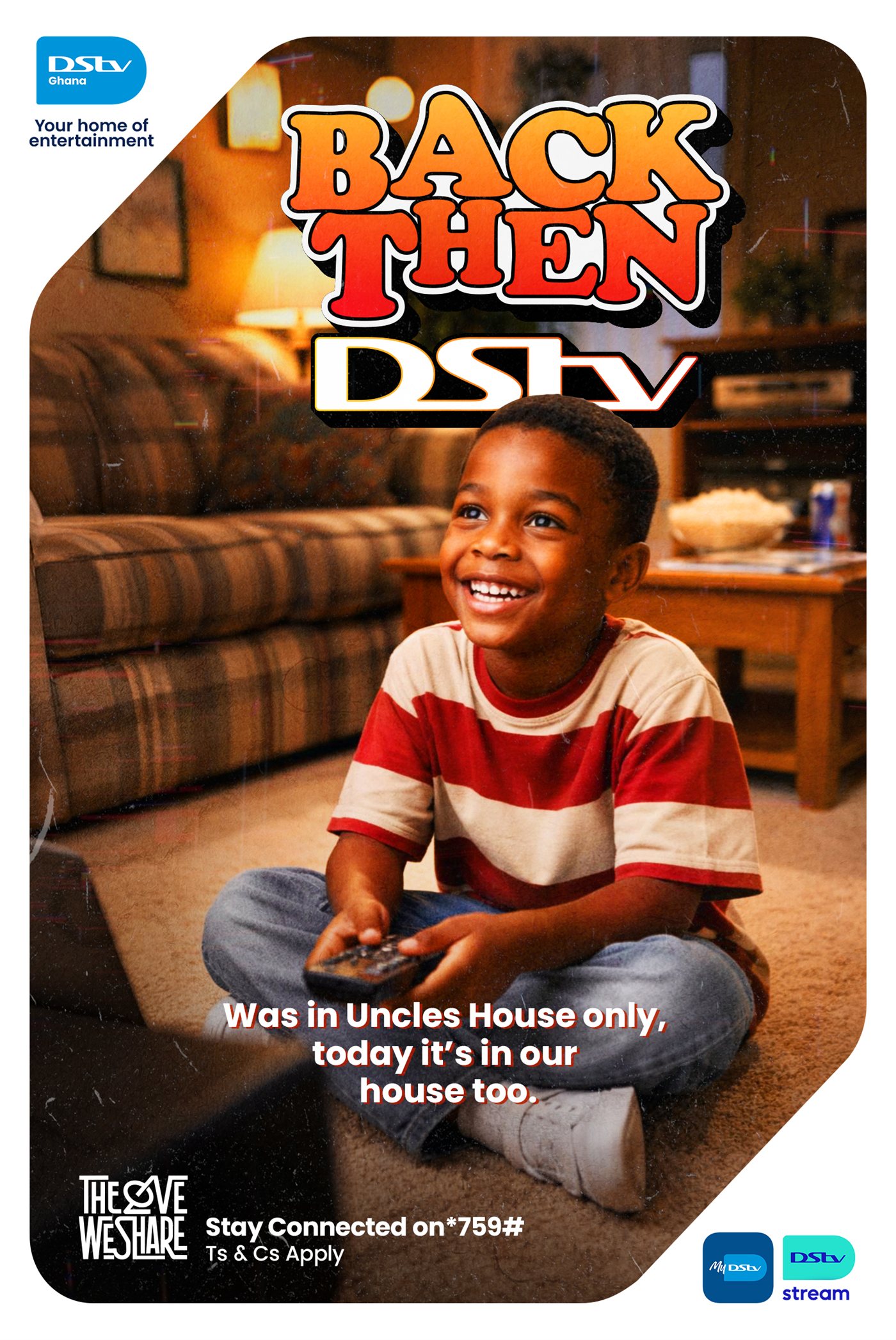 DStv campaign poster, a man in glasses.