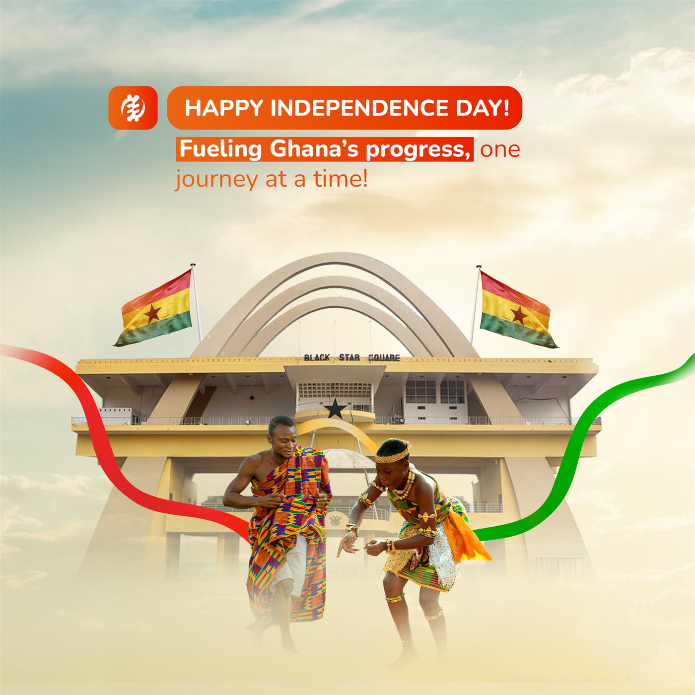 TotalEnergies Ghana Independence Day post, 'Fueling Ghana's progress'.