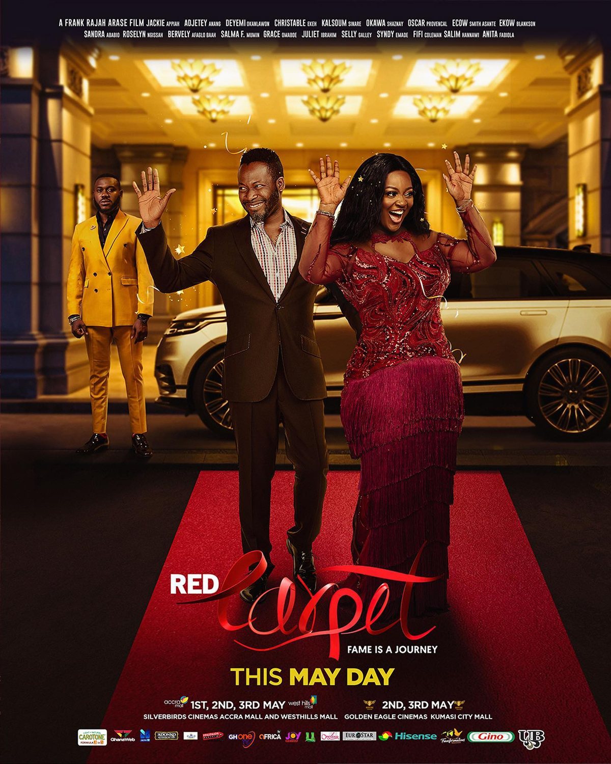 Red Carpet, alternate one-sheet with the full cast arriving by car.