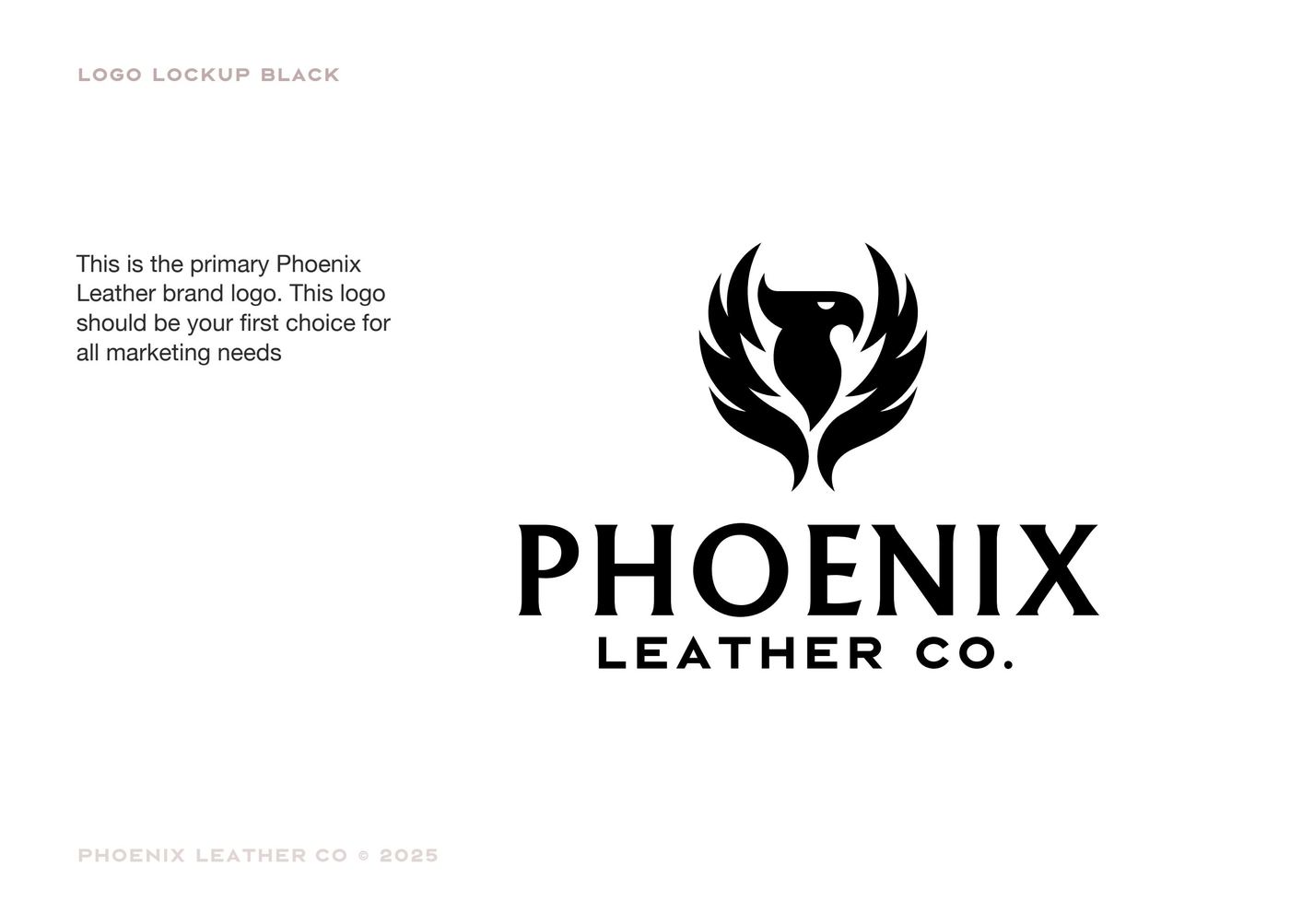 Phoenix Leather Co brand identity, page 05.