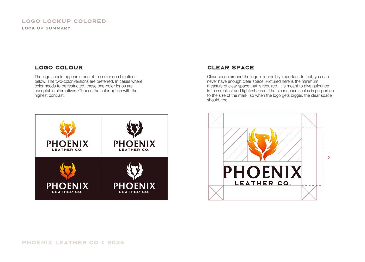Phoenix Leather Co brand identity, page 08.