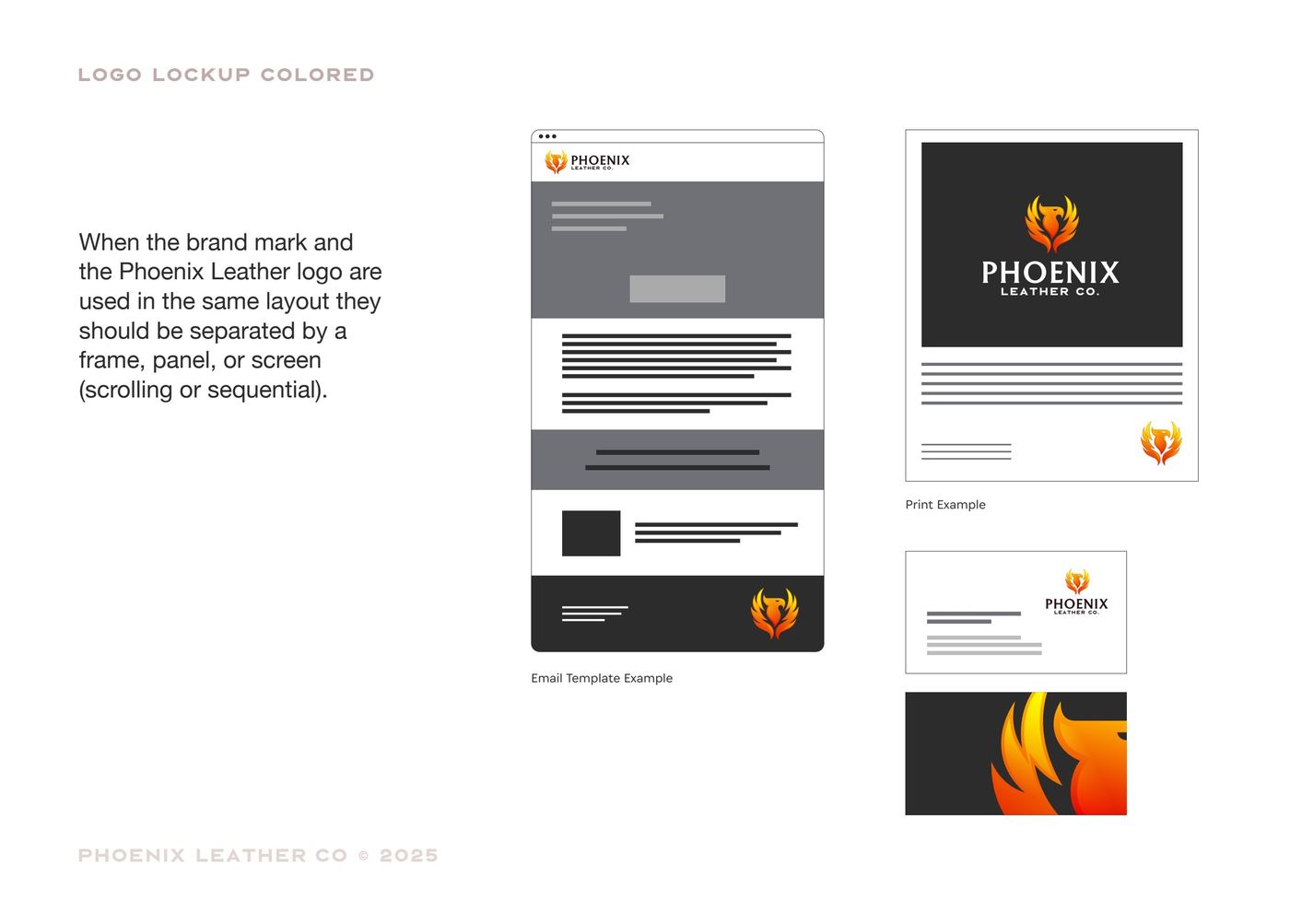 Phoenix Leather Co brand identity, page 13.